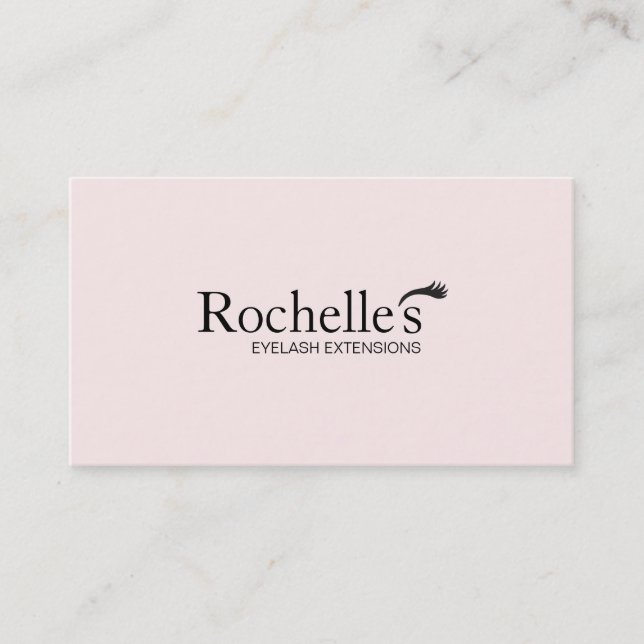 Simple Light Pink  Eyelash  Salon Business Card (Front)