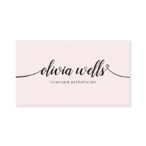 Simple Light Pink Handwritten Script Calligraphy Business Card Simple Light Pink Handwritten Script Calligraphy Business Card
