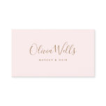 Simple Light Pink Handwritten Script Social Media Business Card Simple Light Pink Handwritten Script Social Media Business Card