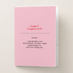[ Thumbnail: Simple Light Pink Lawyer Pocket Folder ]