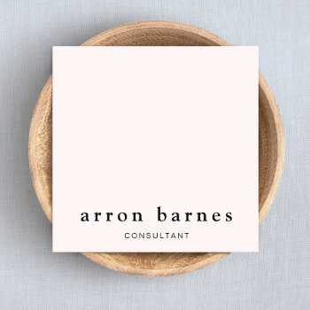 Simple Light Pink Modern Professional Minimalistic Square Business Card by sm_business_cards at Zazzle
