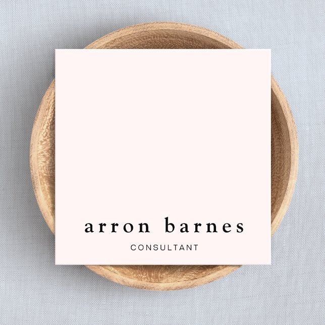 Simple Light Pink Modern Professional Minimalistic Square Business Card (Creator Uploaded)