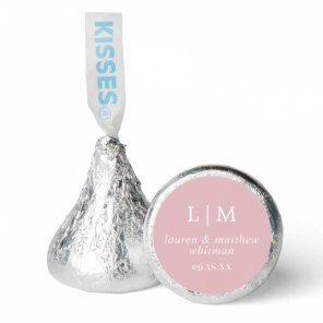 Simple Light Pink Monogram Elegant Wedding Hershey®'s Kisses®
