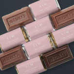 Simple Light Pink Monogram Elegant Wedding Hershey's Miniatures<br><div class="desc">Simple wedding favor Hershey's Miniature candy featuring a modern yet elegant design with your two letter monogram along with your names and date in white over a dusty rose pink background. The back has your personalized message. The font and background colors may be changed to any colors you wish by...</div>