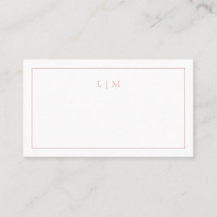 Simple Light Pink Monogram Elegant Wedding Place Card