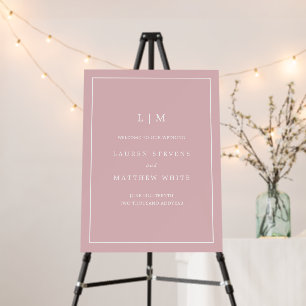 Simple Light Pink Monogram Wedding Welcome Sign