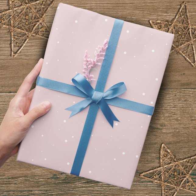 Simple Light Pink Snowflake Pattern Wrapping Paper (Creator Uploaded)