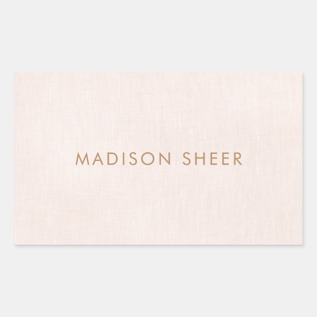 Simple, Light Pink Stylish Minimalist Rectangular Sticker (Front)