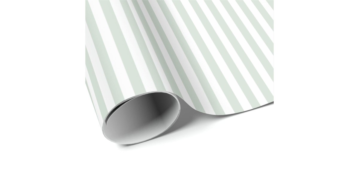 Sage Green Grey Stripe Pattern Modern Gift Wrapping Paper | Zazzle
