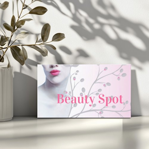 Simple Light Woman Beauty Salon Card Business Card Template