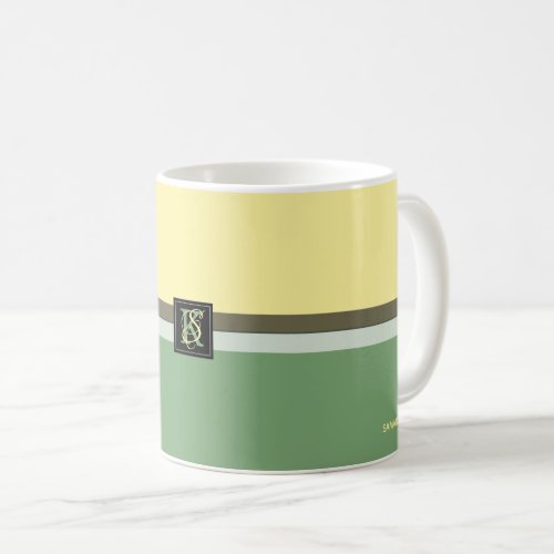 Simple Light Yellow and Asparagus Green Two Tone Coffee Mug