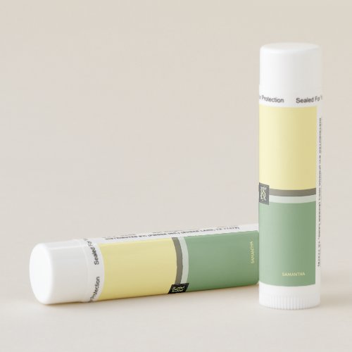 Simple Light Yellow and Asparagus Green Two Tone Lip Balm