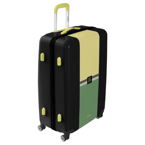 Simple Light Yellow and Asparagus Green Two Tone Luggage