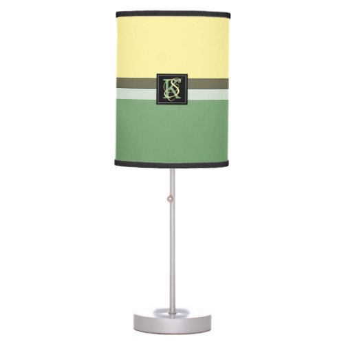 Simple Light Yellow and Asparagus Green Two Tone Table Lamp