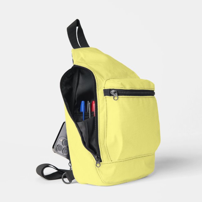 Simple Light Yellow Authority® Sling Bag (Open)