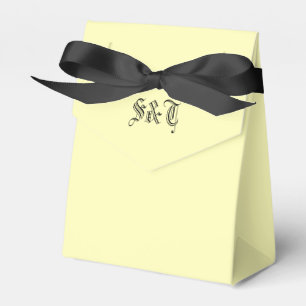 Simple Light Yellow Monogrammed Favor Boxes