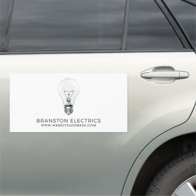 Simple Lightbulb, Electrician Car Magnet (In Situ)