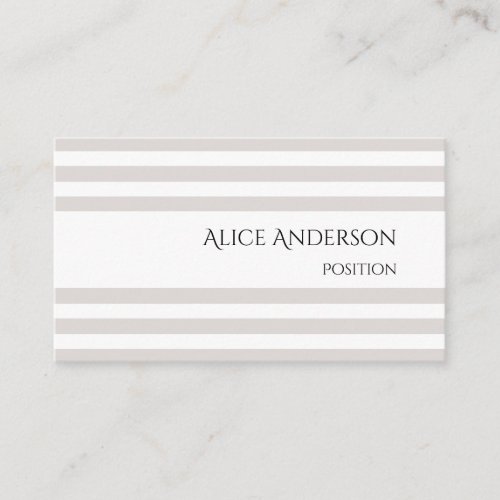 Simple Lignt Grey Pastel Stripes Geometric Chic  Business Card