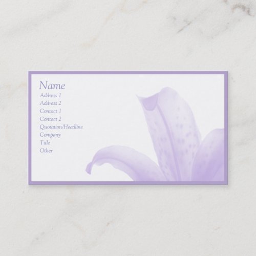 Simple Lilac Business Card