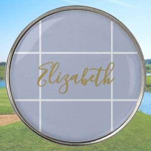 Simple lilac purple minimalist custom name ladies  golf ball marker
