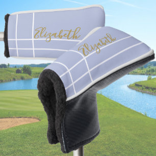 Simple lilac purple minimalist custom name ladies  golf head cover