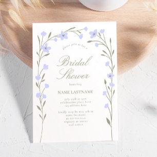 Simple Lilac Purple Wildflower Arch Bridal Shower Invitation