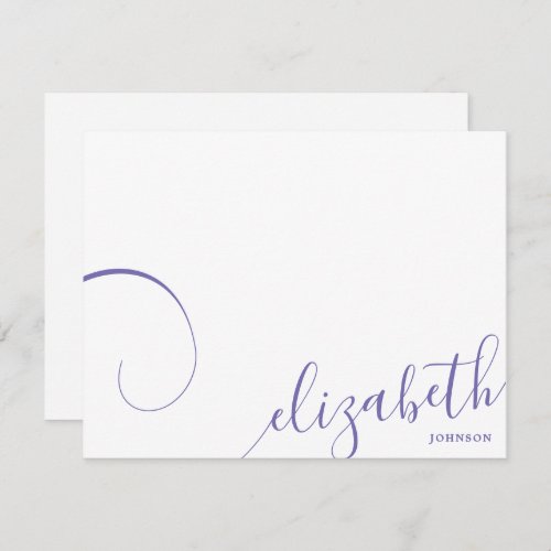 Simple Lilac Romantic Calligraphy  Note Card