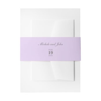 Simple Lilac Wedding Belly Bands Invitation Belly Band by pinkpinetree at Zazzle