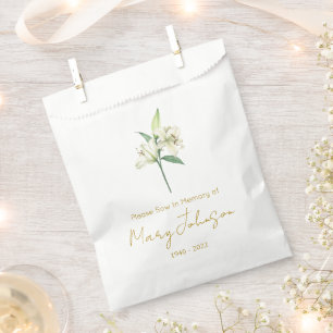 Simple Lily Seed packet Funeral Favor Bag