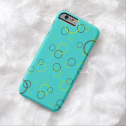 Simple Lime and brown circles on Turquoise Pattern Barely There iPhone 6 Case