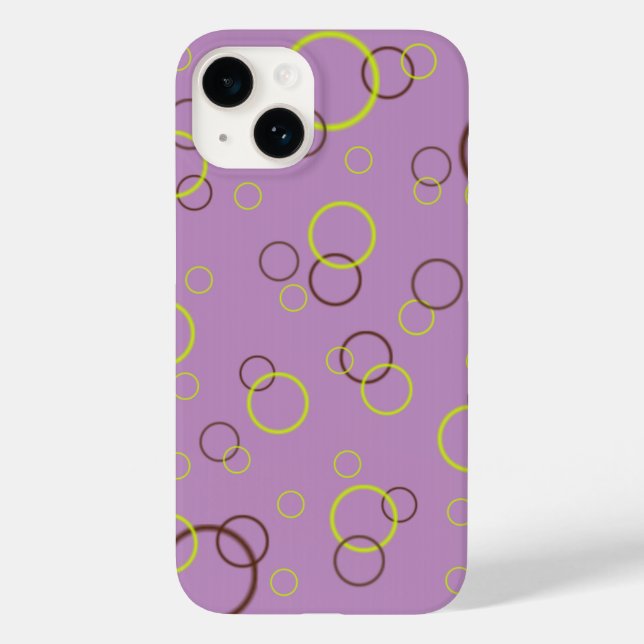 Simple Lime Brown circles Purple Violet Pattern Case-Mate iPhone Case (Back)
