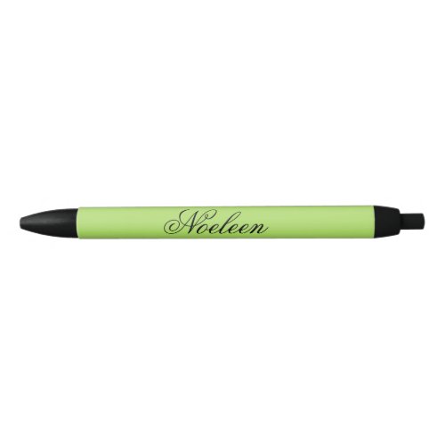 Simple lime color custom name black ink pen