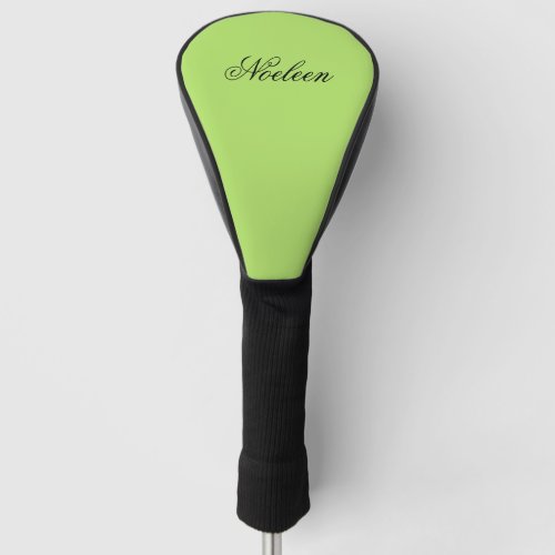 Simple lime color custom name golf head cover