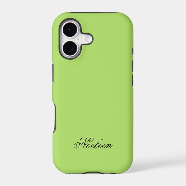 Simple lime color custom name iphone case (Back)