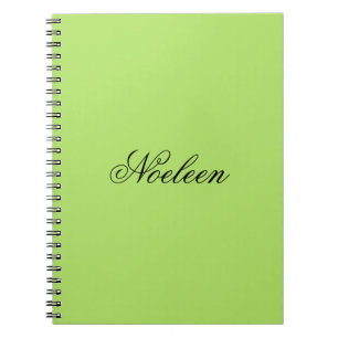 Simple lime color custom name notebook