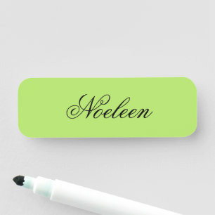Simple lime color custom name tag
