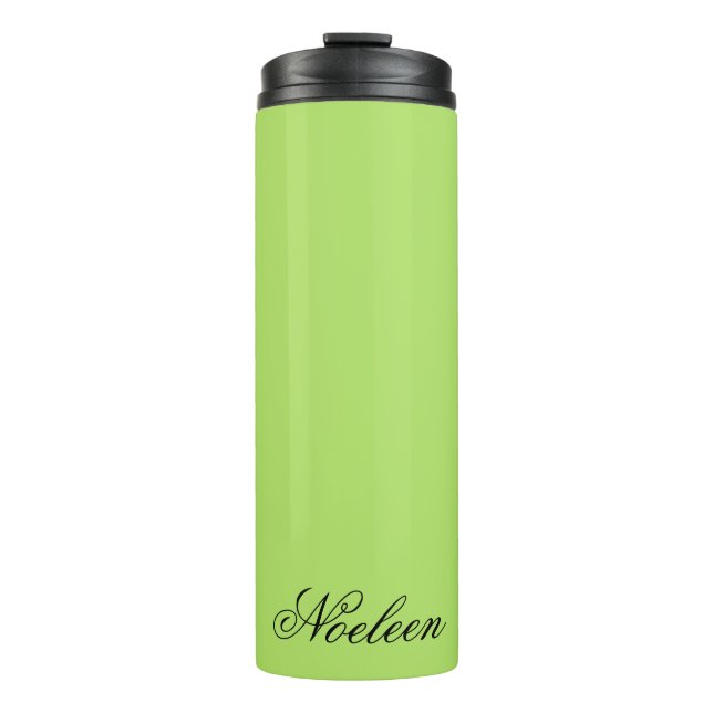 Simple lime color custom name thermal tumbler (Front)