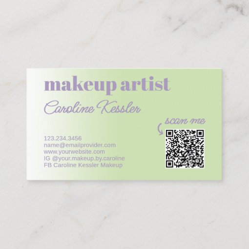 Simple Lime Green Lavender Violet White Typography Business Card | Zazzle