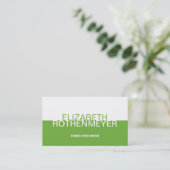 Simple Lime Green Panel Business Card (Standing Front)