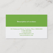 Simple Lime Green Panel Business Card (Back)
