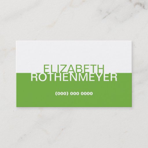 Customizable Simple Lime Green Panel Business Card