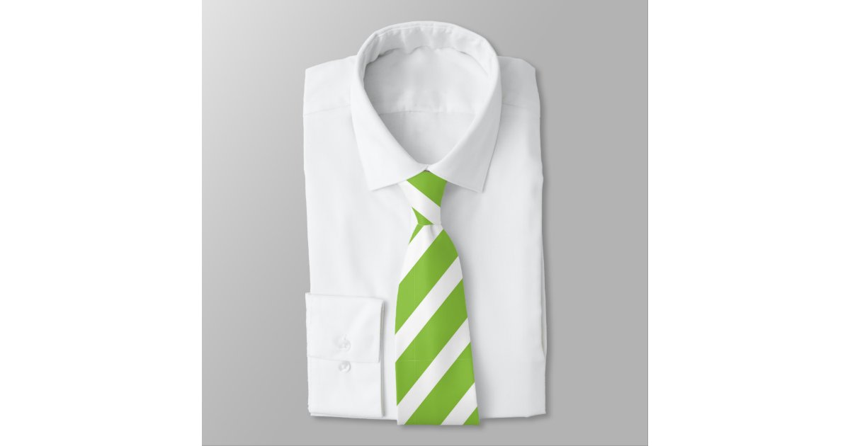 Simple Lime Green Striped Tie | Zazzle