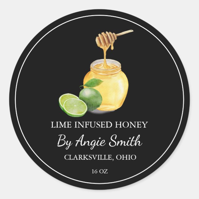 Simple Lime Infused Honey Label (Front)