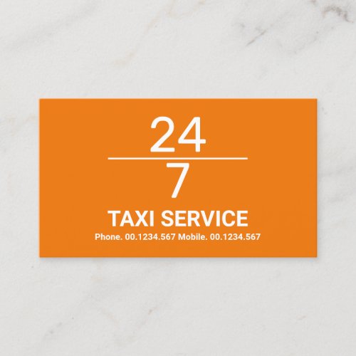 Simple Line 247 Yellow Taxi Service Business Card