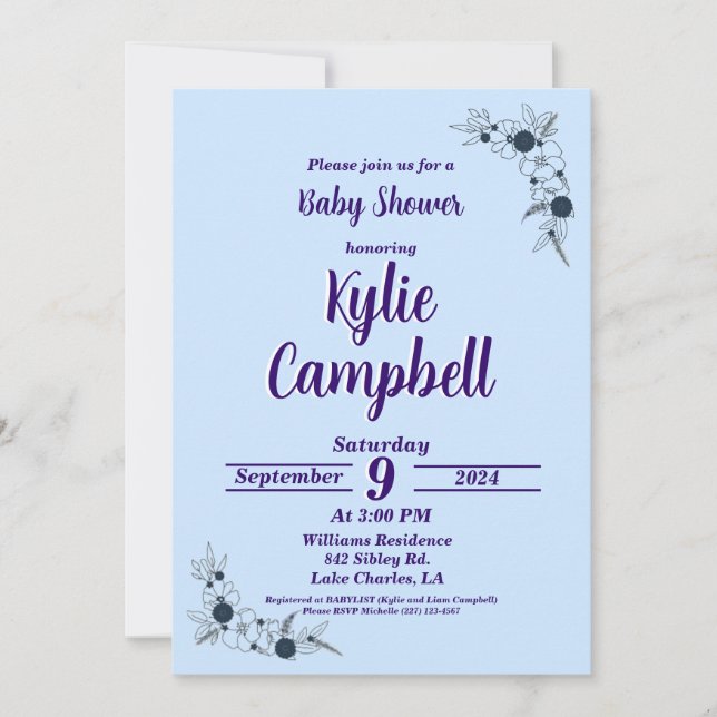 Simple Line Art Boho Baby Shower Invitation (Front)