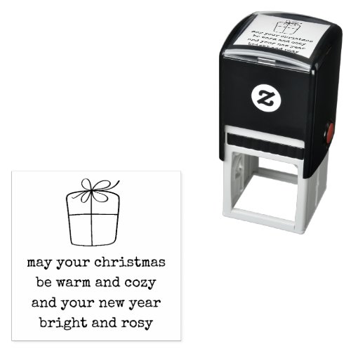 Simple Line Art Gift Christmas Warm Cozy Quote Self_inking Stamp