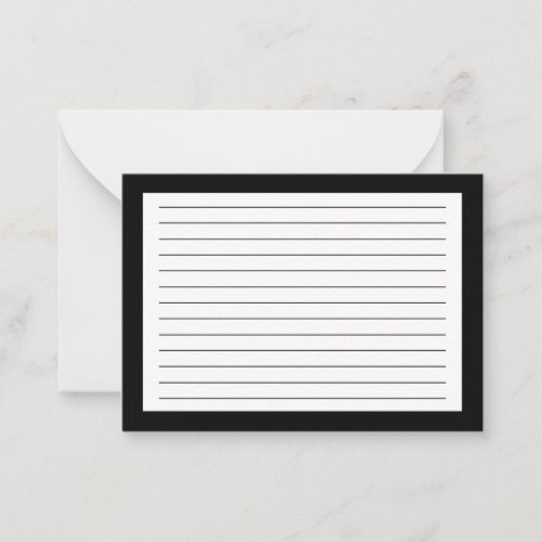 Simple Line Ruled Index Study Note Card