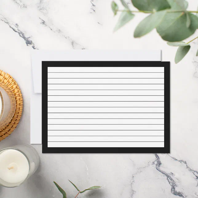 Line Ruled Index Cards Simple Line Ruled Index Study Note Card | Zazzle