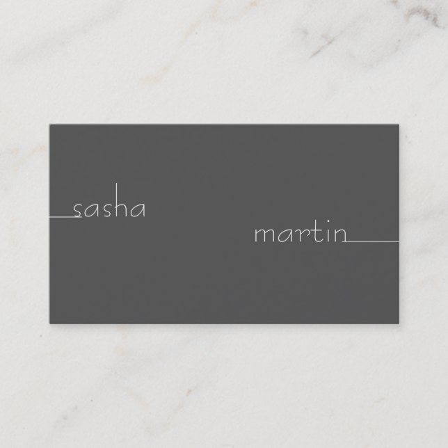 Simple Line to Text (grey) Business Card (Front)