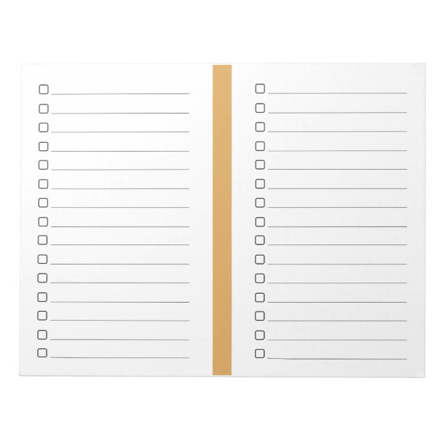 Simple Lined Bullet To Do Notepad (Front)
